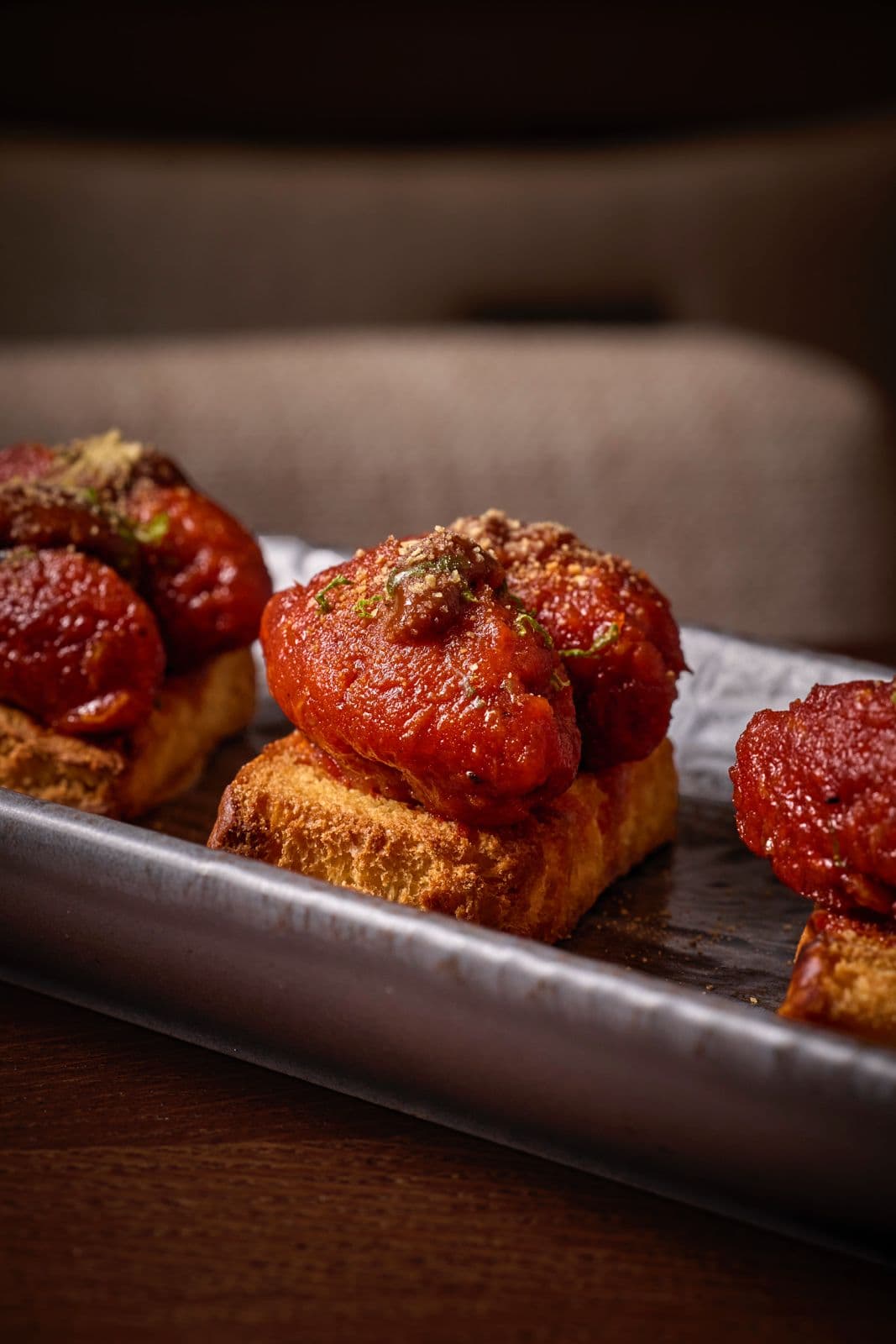 Sobrasada with morita chile jam on toasted brioche